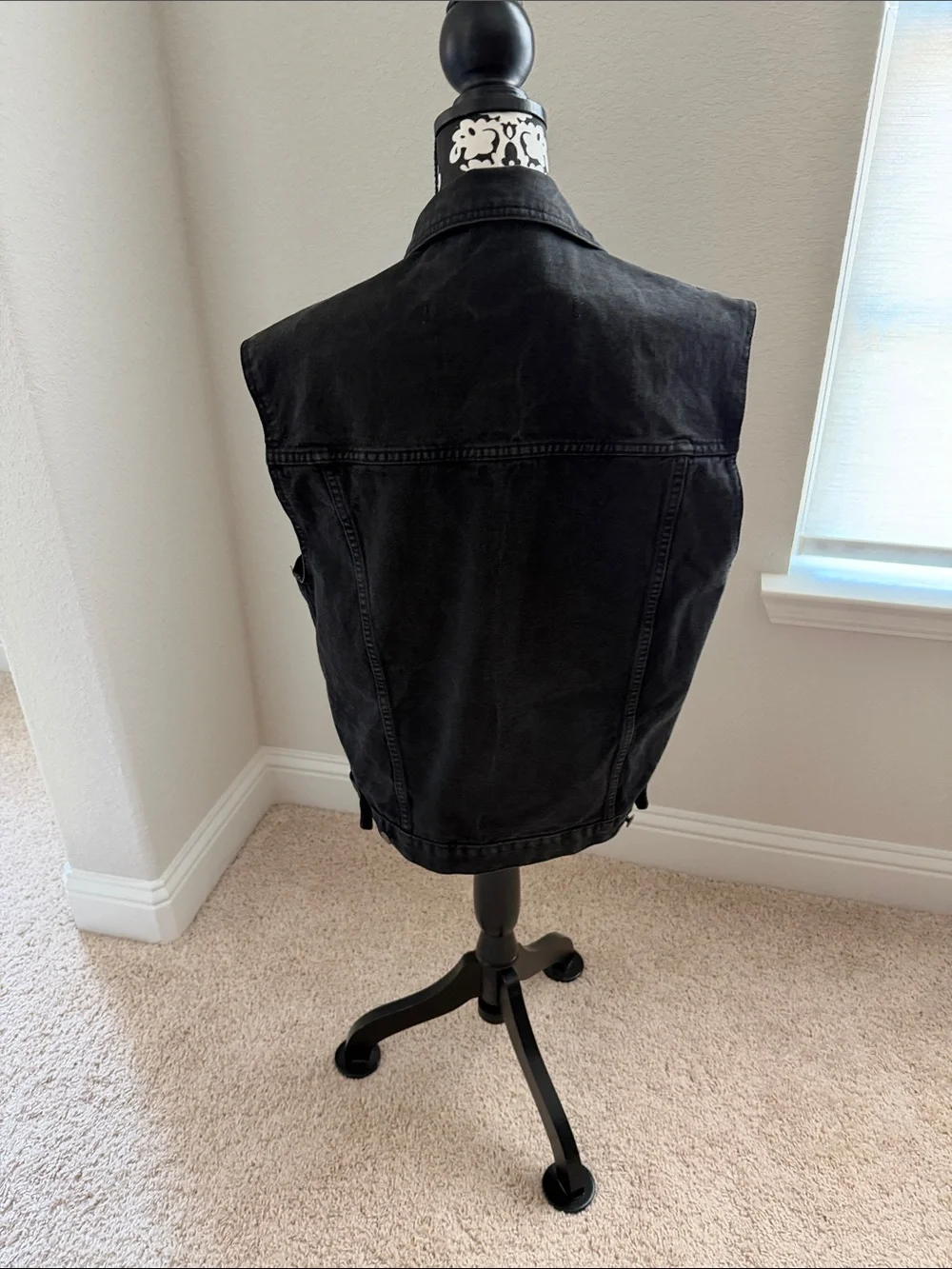 Ash Black Denim Vest